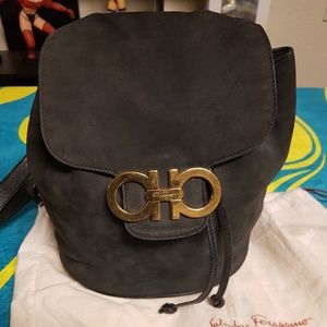 Authentic Salvatore Ferragamo Suede backpack purse